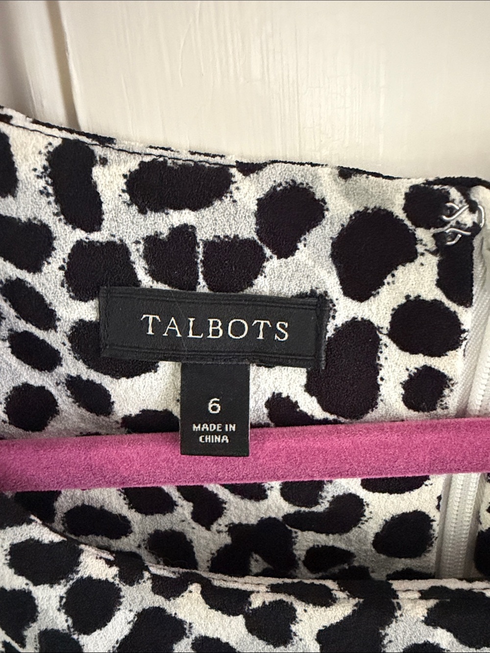 Talbots Black and White Animal-Print Midi Dress - Picture 2 of 7